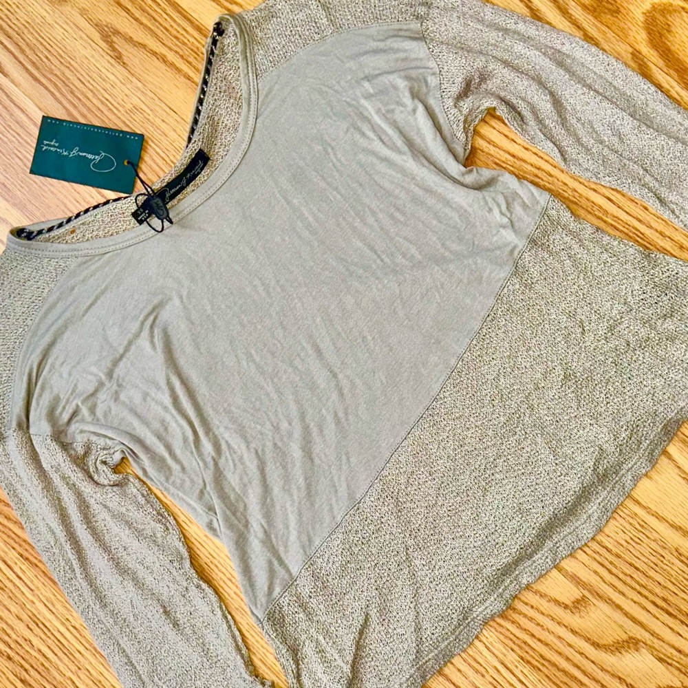 PJK Patterson J. Kincaid Grey Barren Mesh Top Women’s XS NWT